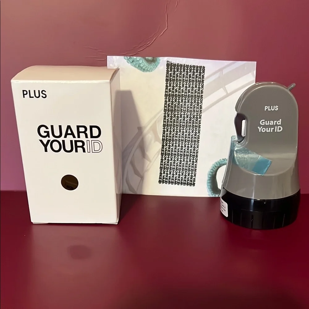 PLUS Guard Your ID Roller Stamp Identity Protection Letter Opener.